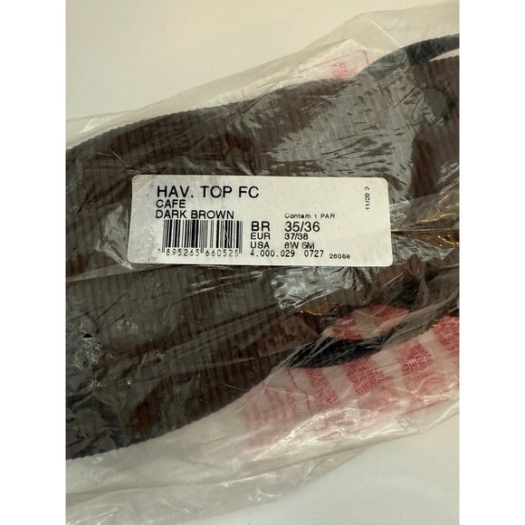 NWT Havaianas Cafe Dark Brown Flip Flops Size Men's 5 Women's 6 - Picture 6 of 7